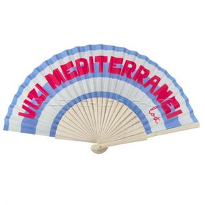 Abanicos Plegables de Bambú o Madera de Alta Calidad con Impresión de Logotipo Personalizado de 7/8 Pulgadas, Abanicos Publicitarios y de Fiesta Tipo Acordeón - Product Image 2