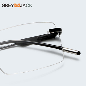 Monturas de Gafas sin Aro Greyjack, Rectangulares, Metálicas, Unisex, con Patillas Antideslizantes de Resorte, para Uso Profesional - Product Image 5