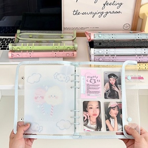 <span class=keywords><strong>Album</strong></span> <span class=keywords><strong>photo</strong></span> A5 compact à double bouton pour collection d'idols, couverture en PVC, matériau plastique écologique brillant - Product Image 1