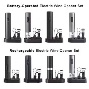 Custom Logo Professional Manufacturer Stainless Steel <b>Electric</b> Corkscrew Wine <b>Bottle</b> <b>Opener</b> Set - Product Image 5