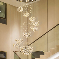 Offre Spéciale nouvelle spirale Led cristal hôtel lustre K9 Lustre De Cristal De Estar Do Lobby pendentif lumière Vintage accrocher la lumière