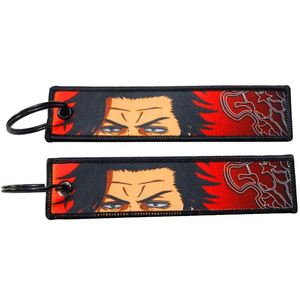 Cheap <b>Custom</b> Fashion Sublimation Printed Keytag Woven Logo Flight Fabric Jet Tag Car Anime Keychain - Product Image 4