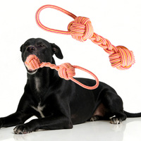Juguete Masticable Interactivo para Perros de Alta Calidad y Ecológico, Juguete para Mascotas con Doble Pelota de Poliéster y Algodón