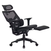 Chaise de bureau ergonomique de direction à dossier haut, design moderne, avec repose-pieds, en maille, réglable en hauteur, pour usage domestique et professionnel (vente en gros)