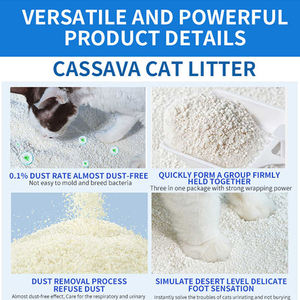 Litière pour chat en manioc de haute qualité, forme des grumeaux rapidement et n'est pas facilement dispersable, fournisseur de litière pour chat en manioc personnalisable - Product Image 3