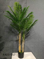 Künstlicher Edler Palmen-Bonsai, Mini-Palme, Künstliche Grünpflanze im Topf für Wohnzimmer, Hotel und Bürodekoration