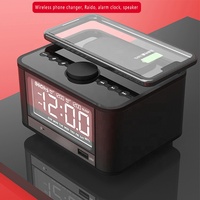 FM Radio Wireless Phone Lade wecker BT Lautsprecher mit LED-Anzeige Dual Alarm Digital Desktop Tisch uhr Hotel