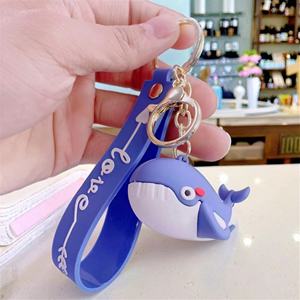 พวงกุญแจแบบกำหนดเอง ของขวัญส่งเสริมการขาย พวงกุญแจการ์ตูนขนาดเล็ก พวงกุญแจรูปสัตว์ทะเลน่ารัก พวงกุญแจยางพีวีซี 3 มิติ รูปวาฬการ์ตูน - Product Image 6
