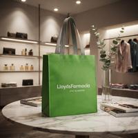 Sac fourre-tout réutilisable en non-tissé thermosoudé personnalisable à prix réduit, avec poignées découpées et motif lettres – Offre spéciale