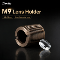Support de lentille de focalisation laser ZhonNa M9, coque en cuivre avec lentille en verre asphérique de 6 mm pour module laser, accessoires optiques, vente OEM