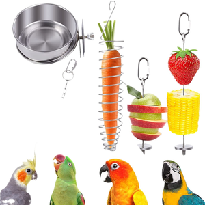 Eco-Friendly Hanging Stainless Steel <strong>Bird</strong> Parrot Forager Skewer <strong>Food</strong> Holder Toy Fork for Feeding Corn Apple <strong>Fruit</strong> <strong>Bird</strong> Supplies - Product Image 2