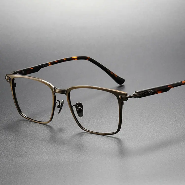 Bingkai Optik Titanium Pengiriman Cepat Kacamata Mewah Resep Kacamata Kacamata Baca untuk Pria Kualitas Terbaik