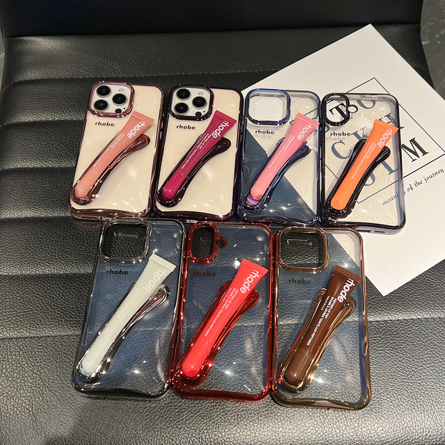High Sensitivity Lipstick Lip Glaze Luxury Transparent TPU Phone Case for iPhone 17 Pro Max 614/15 Pro