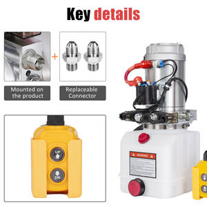 Unidad de Potencia Hidráulica de 3 Cuartos con Depósito de Plástico, Bomba de Doble Acción de 12V CC de Alto Rendimiento para Elevación de Coches y Remolques Volcadores - Product Image 3