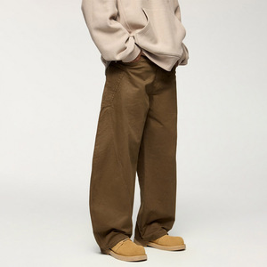Nuovo abbigliamento da strada <span class=keywords><strong>pantaloni</strong></span> Cargo personalizzati oversize da <span class=keywords><strong>uomo</strong></span> in tinta unita <span class=keywords><strong>pantaloni</strong></span> da paracadute in cotone Mid Flat <span class=keywords><strong>pantaloni</strong></span> larghi larghi - Product Image 2