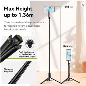 Trépied magnétique pour téléphone Selfie Stick 1.36m extensible pour <span class=keywords><strong>iPhone</strong></span> 15 <span class=keywords><strong>14</strong></span> 13 12 Vlog Livestreaming - Product Image 5