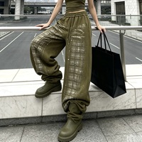 F356/FANMAJIALIE Pantalon décontracté confortable et tendance pour femme, motif dessin animé, coupe ample, orné de diamants, style streetwear chic