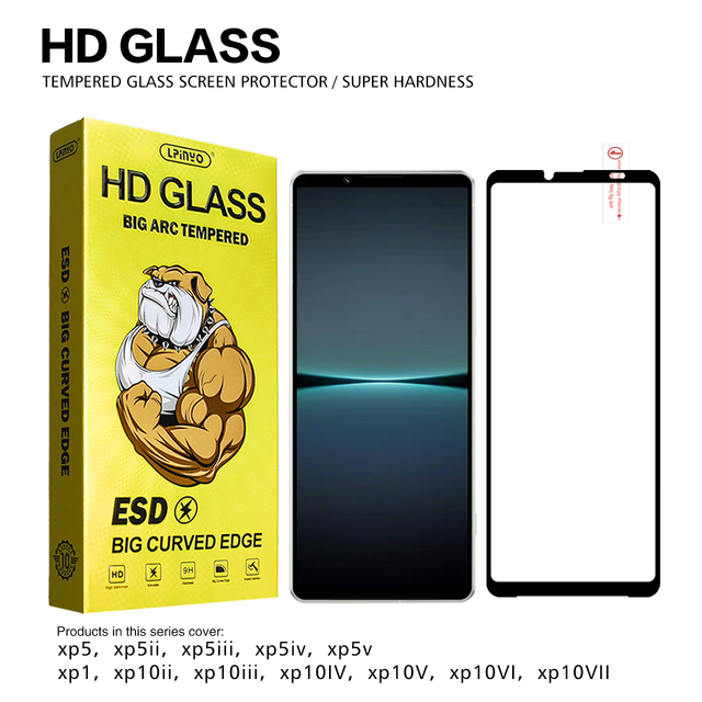 High Quality HD Curved Full Coverage Screen Protector Tempered Glass for Sharp  XZ3 Xperia 5 10II III IV V VI 5VI