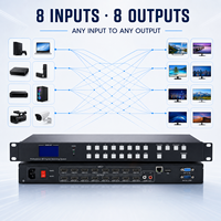 Matrix Switcher 4K 30Hz için EDID HDCP LAN RS232 Kontrollü Metal Gövdeli Hardrock Professional 8x8, Konferans Salonu AV Sistemleri için