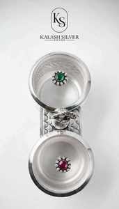 Juego de Recipientes para Frutos Secos de Plata Hechos a Mano con Tapas Decorativas, Frascos de Almacenamiento Premium para Regalos, Decoración del Hogar y Uso en Pooja - Product Image 6