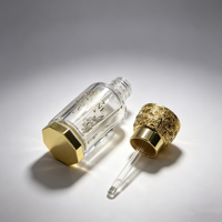Flacon d'Attar en Verre Octogonal 3ml 6ml 12ml avec Bouchon Doré, Flacon Compte-gouttes pour Huile de Parfum Oud Arabe, Logo Personnalisé pour Achat en Gros