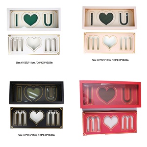 Juego de 4 Cajas de Cartón para Pastel de Chocolate Rellenables, Caja con Forma de Letra de Te Amo, Caja de Floristería para Empaque de Flores de San Valentín - Product Image 2