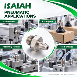 Raccordi Pneumatici di Alta Qualità Marca ISAIAH Certificati ISO9001:2015, <span class=keywords><strong>Mini</strong></span> Giunti d'Aria Diritti in Ottone Nichelato - Product Image 4