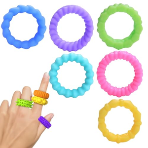 Otizm için 18 paket silikon Fidget yüzük, sınıf için küçük Fidgets, duyusal parmak Spinner oyuncaklar çocuklar için otizm sakinleştirici - Product Image 1