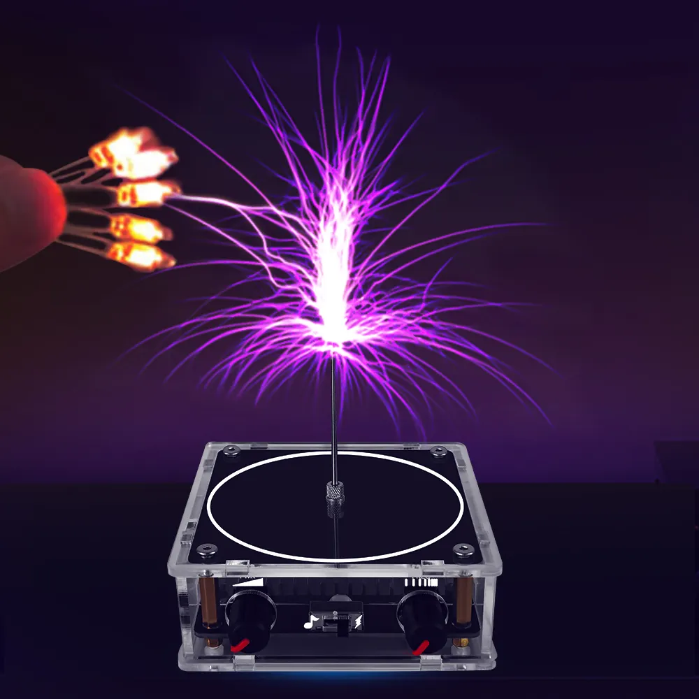 Bluetooth Compatible Music Tesla Coil AC110-240V 120W Palm Tesla Coil 10cm High Frequency Voltage Pulse arc Generator