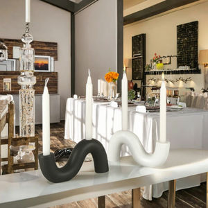 Porte-bougie en céramique écologique avec impression découpée pour la décoration intérieure - Product Image 3