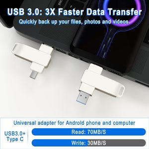 แฟลชไดร์ฟโลหะแบบหมุนได้ พร้อมโลโก้  สำหรับโปรโมชั่น  ความจุ 2.0/3.0  ชนิด Type C - Product Image 3