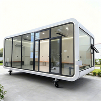 Maison conteneur modulaire de luxe en forme de capsule spatiale, hôtel moderne extérieur, B&B, point touristique, cabane Apple amovible, solution complète sur site