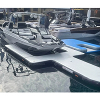 Drop Stitch U Shape Jetski Parking Dock Giant Air Inflatable Island Dock Boat Platform