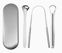 Kit de soins bucco-dentaires portable best-seller, gratte-langue en acier inoxydable pour une haleine fraîche