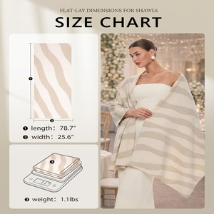 Stylish Womens Cashmere Striped Open Front Shoulder Cape <b>Shawl</b> <b>Wrap</b> with Knot Closure for Winter Office Travel Casual Outfits - Product Image 3