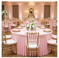 Housse de table blanche de 60 pouces, en spandex tissé épais de qualité supérieure, nappe ronde extensible pour la décoration de mariage, de restaurant et de banquet