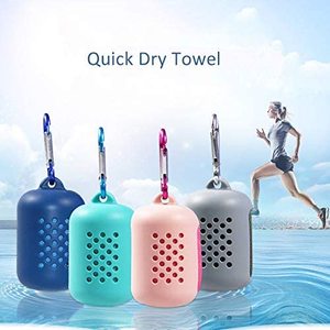 Serviette rafraîchissante à carreaux pour la gym, imprimée, avec étui en silicone portable, logo personnalisé, séchage rapide, en microfibre, pour le sport et l'extérieur - Product Image 5