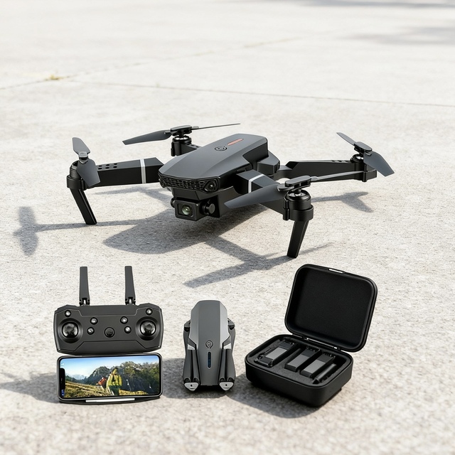 E88 Professional Drone With Double HD 4K Wifi Camera Altitude Hold Mode RC Foldable Quadcopter Drone Toys
