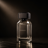 Flacon de parfum en verre noir de luxe 30ml 50ml 100ml pour marques haut de gamme avec col serti et atomiseur