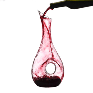 Sannishanxi — carafe à vin en cristal soufflé à la main, 1200ml, en forme de <span class=keywords><strong>O</strong></span>, creux, sans plomb, vente en gros - Product Image 1