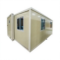 Conteneur habitable extensible de 20 pieds blanc ivoire à prix réduit, solution de logement préfabriqué en vrac avec vidéo, solution de cabine préfabriquée robuste