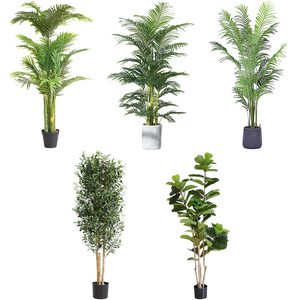 Plantas artificiales de tacto Real para decoración <span class=keywords><strong>Interior</strong></span>, plantas artificiales de vegetación, arbusto, bonsái Artificial, plátano, palmera - Product Image 4