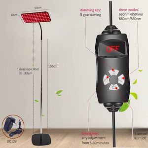 Intelligent Beauty Physiotherapy <strong>Lamp</strong> Far Infrared Baking <strong>Lamp</strong> with Telescopic Floor Stand 660nm 850nm <strong>Red</strong> <strong>Light</strong> Body Handheld - Product Image 5