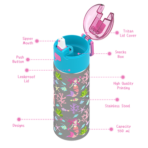 Logo personnalisé 530ml étanche isolé en <span class=keywords><strong>acier</strong></span> inoxydable gobelet enfants bouteille <span class=keywords><strong>d</strong></span>'eau avec <span class=keywords><strong>paille</strong></span> - Product Image 5