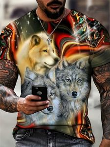 T-shirt da <span class=keywords><strong>uomo</strong></span> a maniche corte in maglia 3D personalizzata con stampa <span class=keywords><strong>lupo</strong></span>, taglie forti, 180g, casual elegante, con bottoni, spedizione gratuita - Product Image 6