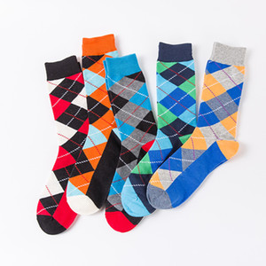 Custom Design <strong>Socks</strong> Fashion Unisex Street Hip-<strong>hop</strong> Jacquard Diamond Check <strong>Socks</strong> Cotton Men Happy Funny <strong>Socks</strong> - Product Image 2