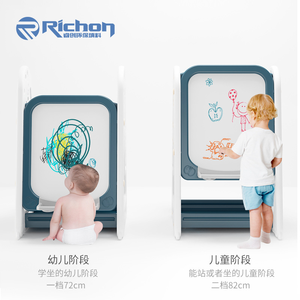 Neues Design 4 in 1 Malerei-Schrittlehrtisch Zeichnen weißes Brett Kunststoff-Schrittlehrtisch für Kinder Kleinkind Zeichentafel mit Stuhl - Product Image 5