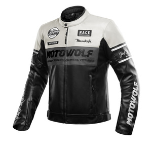 جاكيت MOTOWOLF الفاخر لركوب الدراجات النارية والسيارات للرجال من جلد البولي يوريثان عالي الجودة ومقاوم للماء - Product Image 4