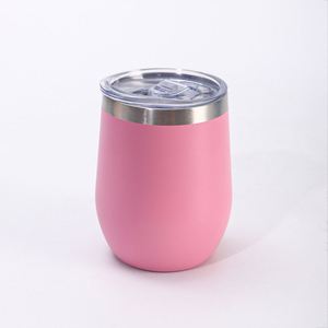 Gobelet à vin isotherme en acier inoxydable à double paroi personnalisé de 12 oz avec couvercle pour café, bière et vin - Anti-fuite - Product Image 2
