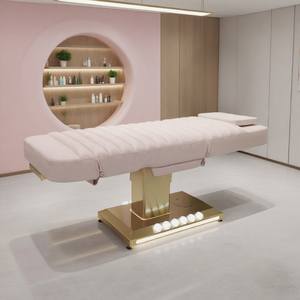 Tempat tidur terapi kosmetik malas elektrik Modern 3 motor furnitur Salon kecantikan Spa Meja Bar SPA wajah medis - Product Image 5